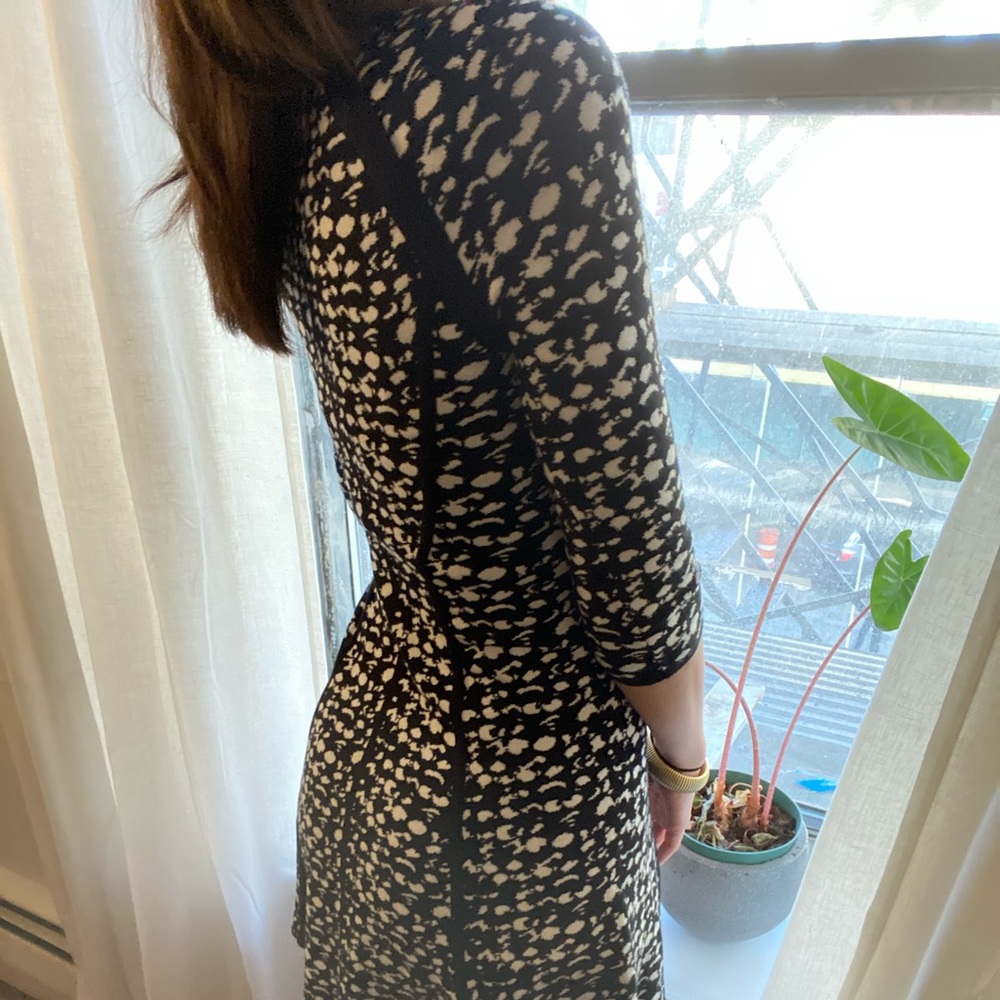 Black and white fit and flare mini dress - Picture 3 of 8